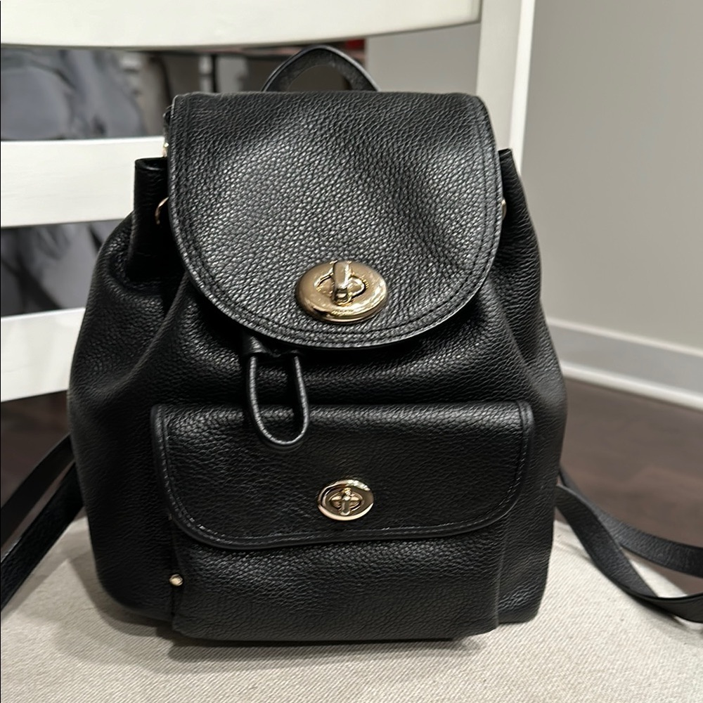 Black Leather Backpack by